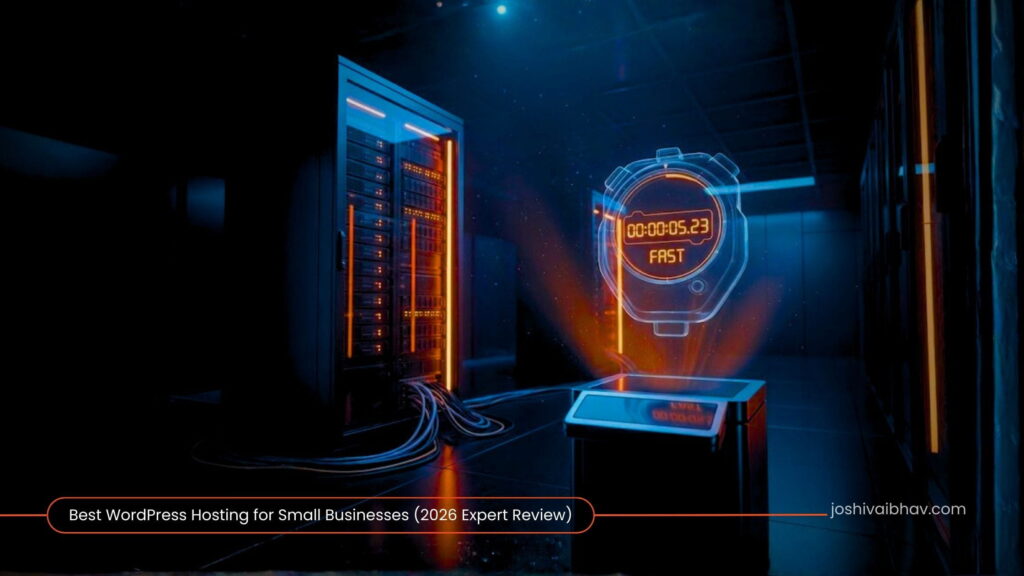 A high-speed server rack representing the best WordPress hosting for small businesses.