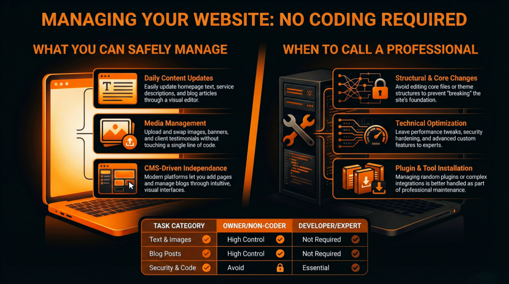 managing your website no coding required.