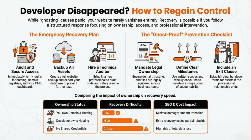 web developer disappears