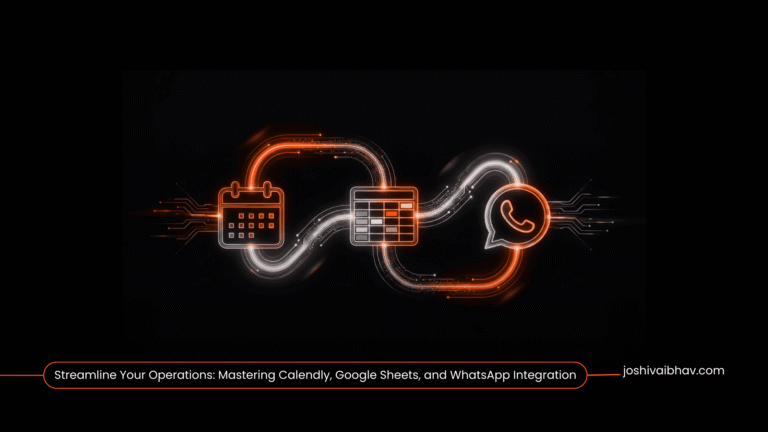 Three icons representing Calendly, Google Sheets, and WhatsApp connected by data flows, symbolizing their integration for automated business workflows.